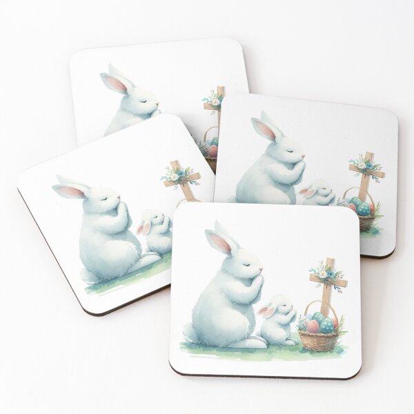 Item preview, Madre conejo y un conejo bebé sentados en un campo de hierba verde, designed and sold by PaintMeWorld.