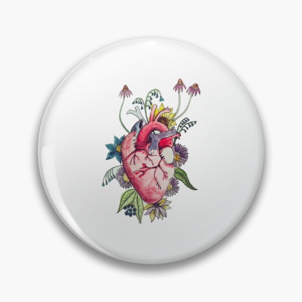 Item preview, Heart Overgrown Anatomy Botanical Floral - Hearts and flowers - designed and sold by Art-of-amine.