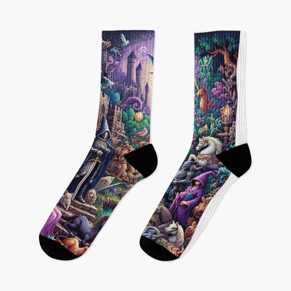 Item preview, seamless pattern knight kingdom designs and elements reminiscent of mythical creatures or medieval scenes designed and sold by rizaldz.