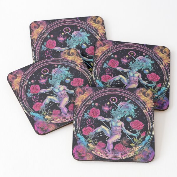 Item preview, Aquarius, Zodiac Neon Art designed and sold by ZodiBlend.