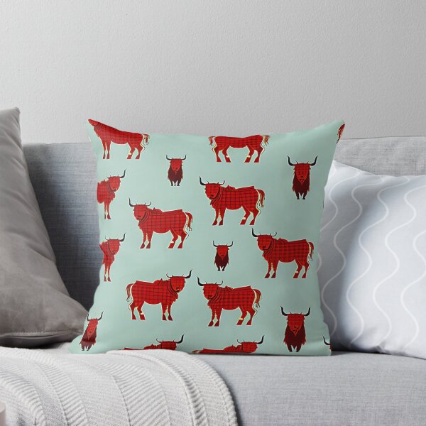 Item preview, Highland Cow Tartan Rojo - Papel Pintado designed and sold by Zenvo.