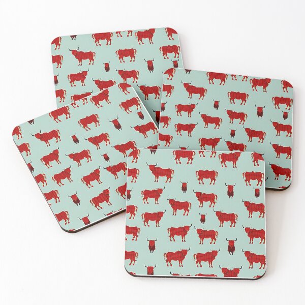 Item preview, Highland Cow Tartan Rojo - Papel Pintado designed and sold by Zenvo.