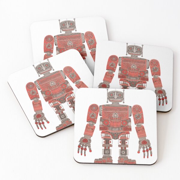 Item preview, Red and black hi-tech robot painted in India style designed and sold by amritacow.