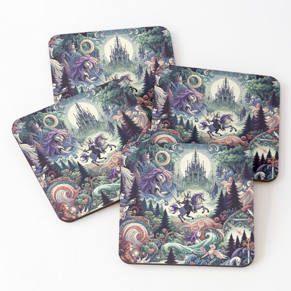 Item preview, seamless pattern knight kingdom designs and elements reminiscent of mythical creatures or medieval scenes designed and sold by rizaldz.