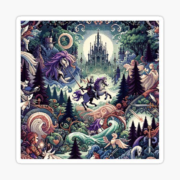 Item preview, seamless pattern knight kingdom designs and elements reminiscent of mythical creatures or medieval scenes designed and sold by rizaldz.