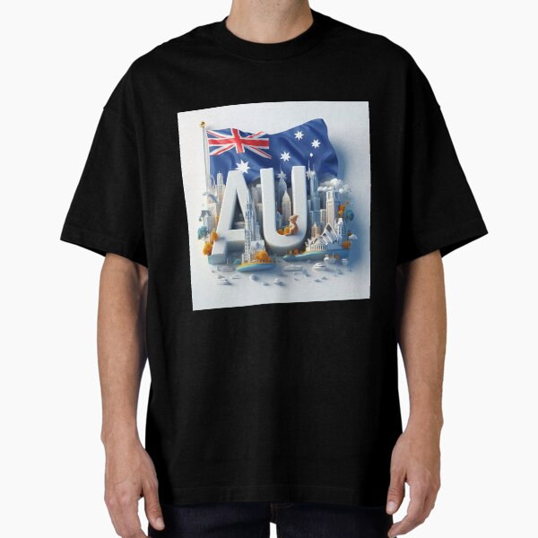 Australia 3D Flag Oversized T-Shirt