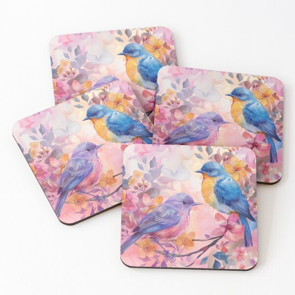 Item preview, Fantasy Duo: Hyper-Realistic Birds on Delicate Branch designed and sold by Dragan Kitic.