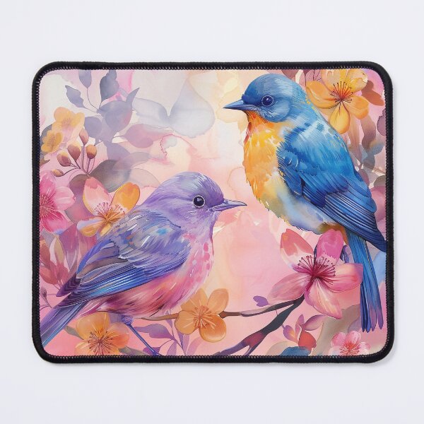 Item preview, Fantasy Duo: Hyper-Realistic Birds on Delicate Branch designed and sold by Dragan Kitic.