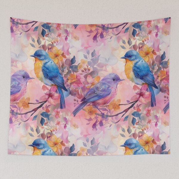 Item preview, Fantasy Duo: Hyper-Realistic Birds on Delicate Branch designed and sold by Dragan Kitic.