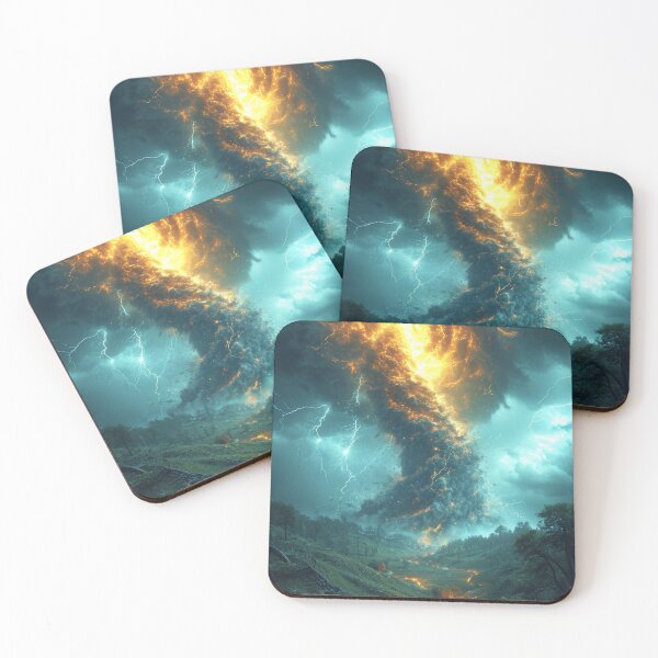 Item preview, Elemental force: Fire tornado in a thunderstorm designed and sold by PinkisCreations.