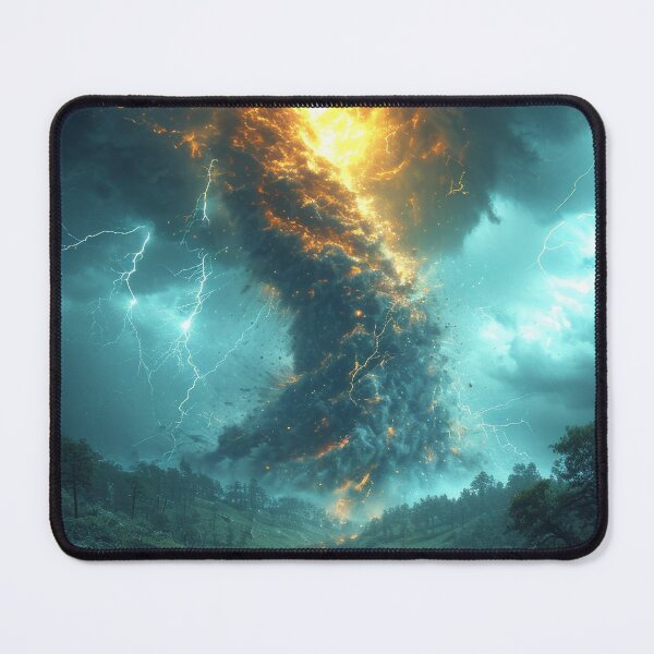Item preview, Elemental force: Fire tornado in a thunderstorm designed and sold by PinkisCreations.