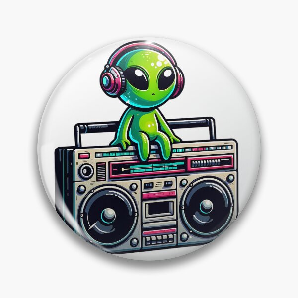 Item preview, Groovy Green Alien Boombox designed and sold by PeelZinc.