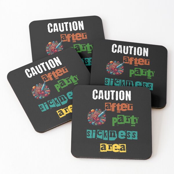 Item preview, Caution, after party sickness area. Design with funny saying in English designed and sold by Pflugart.