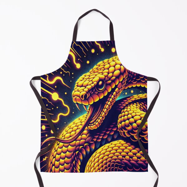 Item preview, Neon Serpent Synthwave Yellow Snake Python Vaporwave designed and sold by dimaxstore.