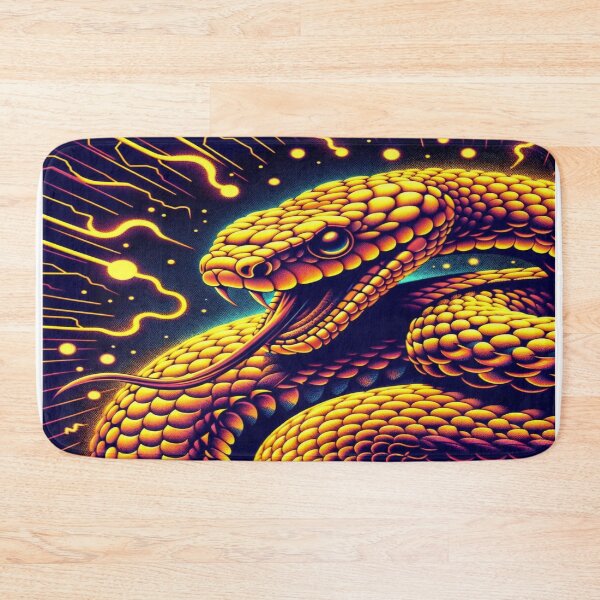 Item preview, Neon Serpent Synthwave Yellow Snake Python Vaporwave designed and sold by dimaxstore.