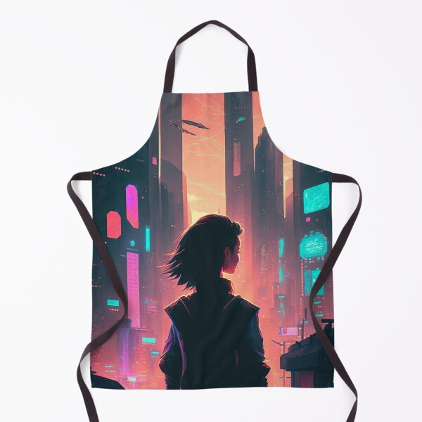 Aperçu de l'œuvre Paysage urbain futuriste Cyberpunk créée et vendue par ShopMaxiDesigns.