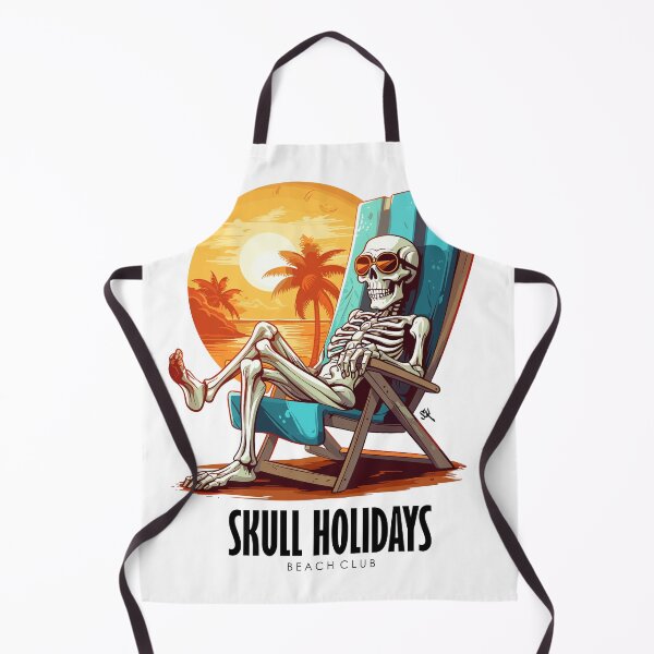 Item preview, Skull Holidays, Skull with sunglasses, palm trees on the beach designed and sold by HIGUMAX.