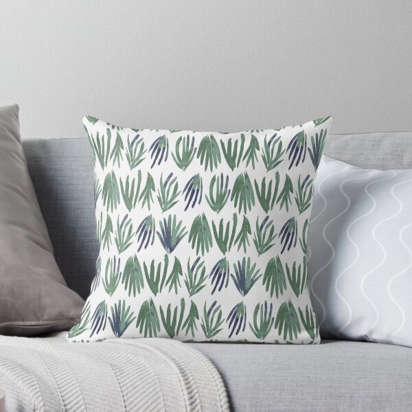 Coastal Breeze-Inspired Protea Leaves Pattern – Australian Native Flora Series for Home Decor & Fashion Throw Pillow