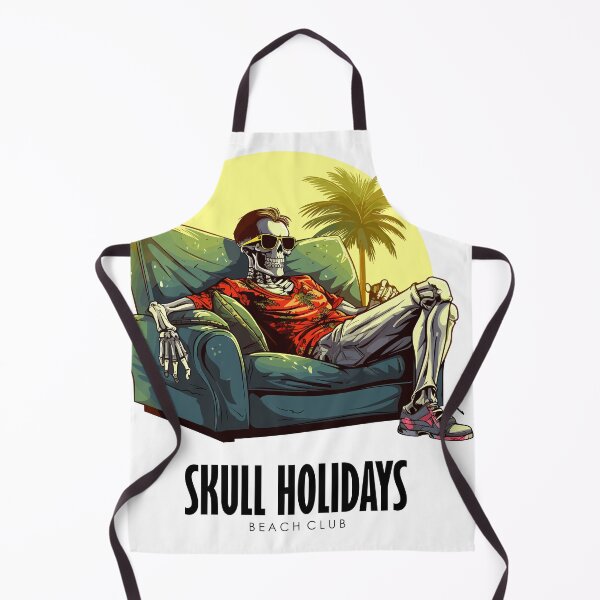 Item preview,  Skull Holidays, Skull with sunglasses, palm trees on the beach designed and sold by HIGUMAX.