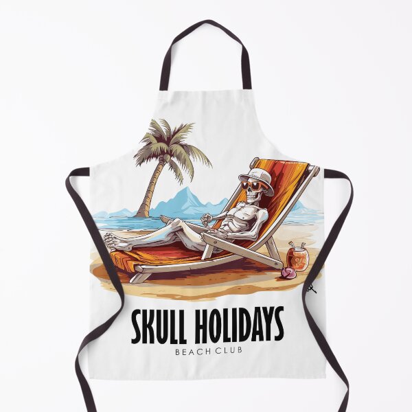 Item preview,  Skull Holidays, Skull with sunglasses, palm trees on the beach designed and sold by HIGUMAX.