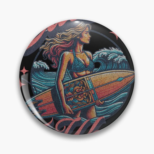 Item preview, Catch the waves surfers girl artwork designed and sold by drawlinershop.