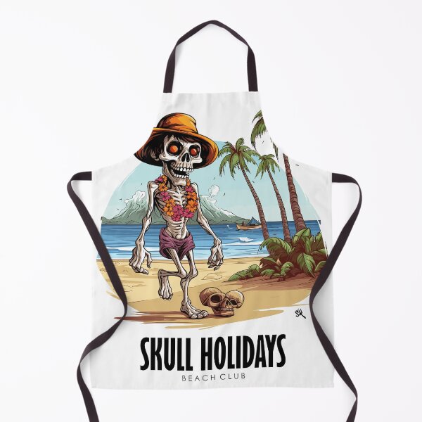 Item preview, Skull Holidays, Skull with sunglasses, palm trees on the beach designed and sold by HIGUMAX.