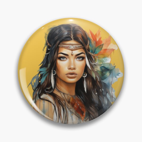 Item preview, Young American Indian woman adorned with Indian jewelry designed and sold by cristina1001.