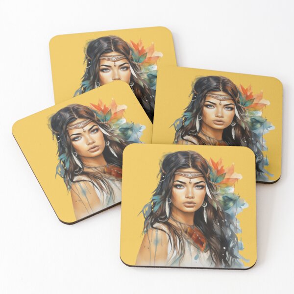 Item preview, Young American Indian woman adorned with Indian jewelry designed and sold by cristina1001.
