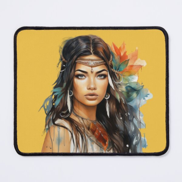 Item preview, Young American Indian woman adorned with Indian jewelry designed and sold by cristina1001.