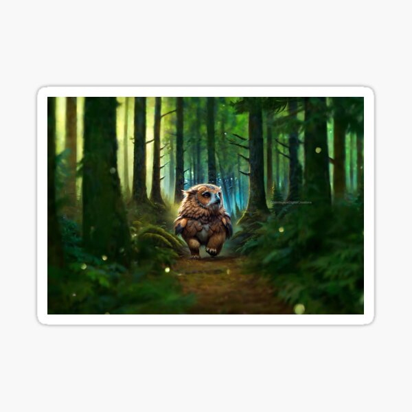 Owl Bear In The Woods" Sticker for Sale by NerdscapeDC | Redbubble