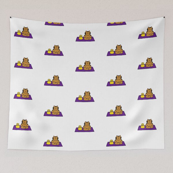 Item preview, a Cat and a Duck sitting in meditation designed and sold by superbaechoo.