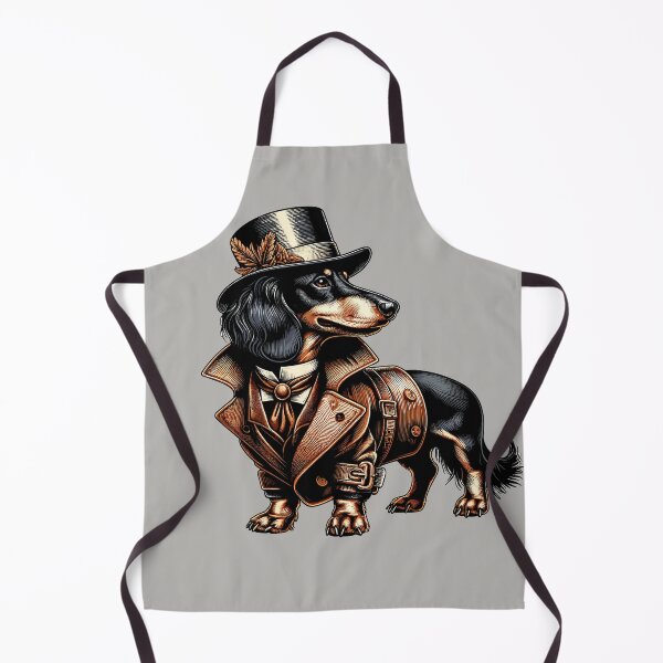 Item preview, Mini Dachshund Long Haired Black and Tan Miniature Vintage Dachshund Fashion designed and sold by Elarex.