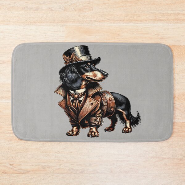 Item preview, Mini Dachshund Long Haired Black and Tan Miniature Vintage Dachshund Fashion designed and sold by Elarex.