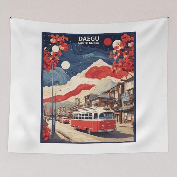 Item preview, Daegu  South Korea Starry Night Tourism Vintage Poster designed and sold by TravelersGems.