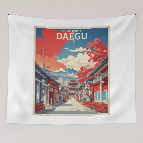 Item preview, Daegu South Korea Tourism Vintage Poster designed and sold by TravelersGems.