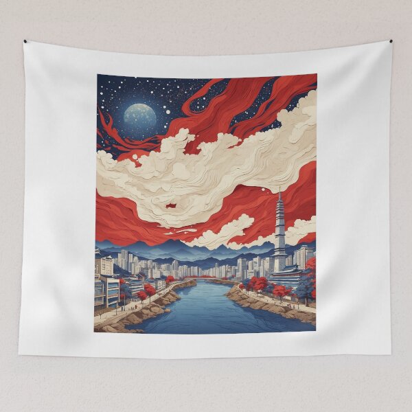 Item preview, Daejeon South Korea Starry Night Tourism Vintage Poster 2 designed and sold by TravelersGems.