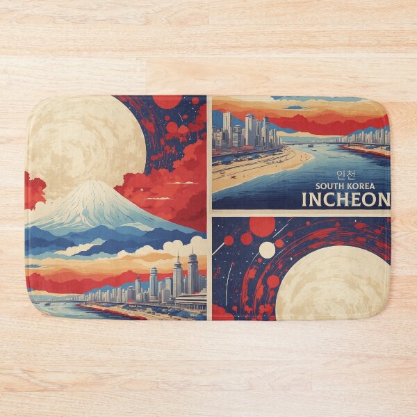 Item preview, Incheon South Korea Starry Night Tourism Vintage Poster designed and sold by TravelersGems.