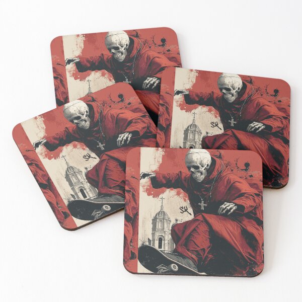 Item preview, creepy pope - skull, skeleton, skull, skateboard designed and sold by HIGUMAX.