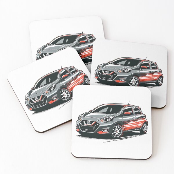 Item preview, Dynamic Nissan Micra Illustration with Vibrant Red Accents designed and sold by DethLock.
