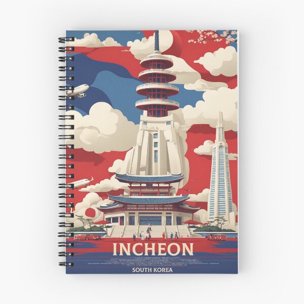 Item preview, Incheon South Korea Tourism Vintage Poster designed and sold by TravelersGems.