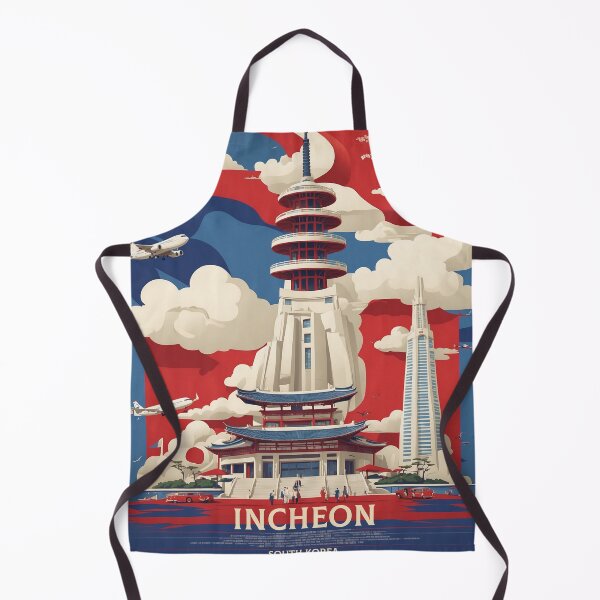 Item preview, Incheon South Korea Tourism Vintage Poster designed and sold by TravelersGems.
