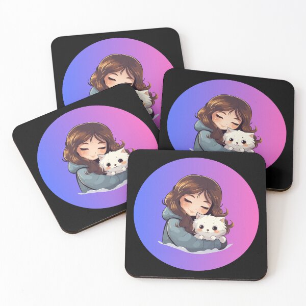 Item preview, Snuggle Buddies - Sweet Cat Couple Illustration designed and sold by Teezone-Art.
