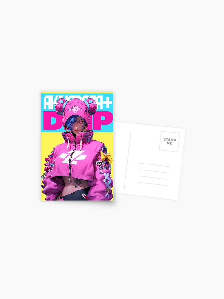 AKIBA DRIP 「 TECH WEAR CROP JACKET GIRL✦ 」 ANIME MANGA JAPAN AKIHABARA  FUTURE FASHION Postcard
