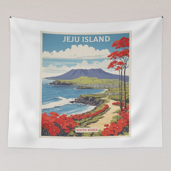 Item preview, Jeju Island South Korea Tourism Vintage Poster 3 designed and sold by TravelersGems.