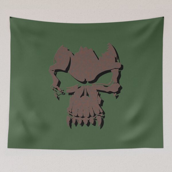 Item preview, Broken, rusted human skull with fangs. designed and sold by VugArtShop.