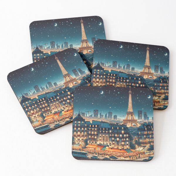 Item preview, Paris at Night Illustration designed and sold by unrealartwork.