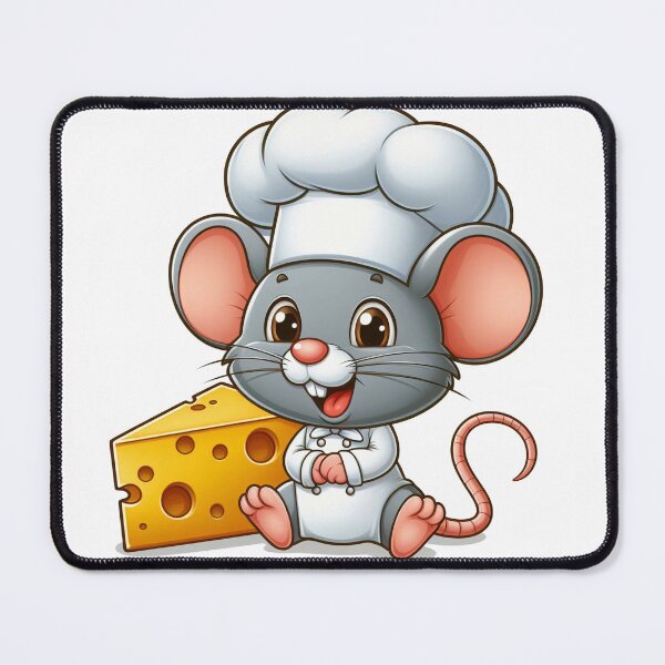 Item preview, mouse eating cheese wearing chef costume designed and sold by MzulhilmiZam.