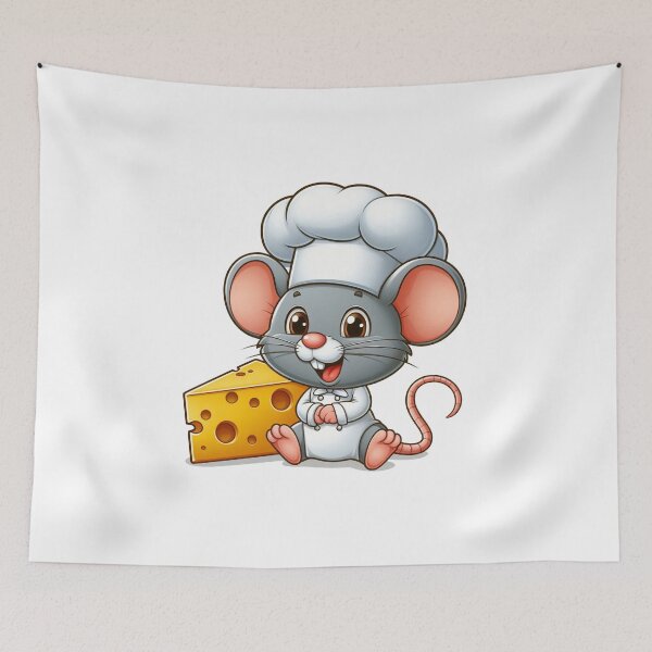 Item preview, mouse eating cheese wearing chef costume designed and sold by MzulhilmiZam.