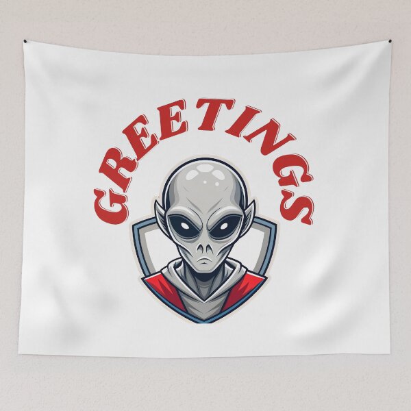 Item preview, Extra-terrestrial Hello - Alien Greeting designed and sold by artlife709.