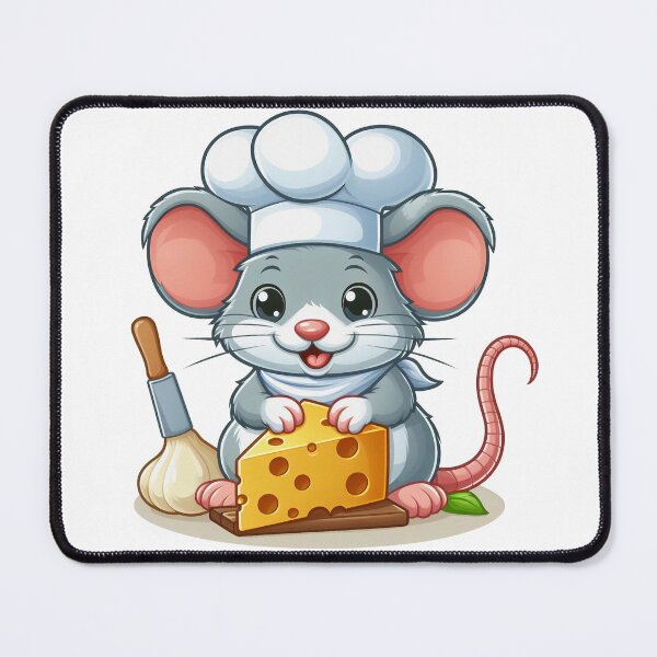 Item preview, mouse eating cheese wearing chef costume designed and sold by MzulhilmiZam.